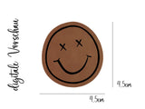Set Kunstlederlabel, Lederlabel, PU, Kunstleder-Label, braun, Label, weich, flexibel, cool, Smiley, Smile, Smileyface