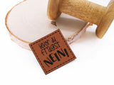 Kunstleder-Label, Lederlabel, Kunstleder-Patch, Lederpatch, 4x4cm, cognac, braun, bevor du fragst, NEIN!