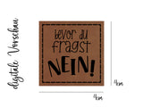 Kunstleder-Label, Lederlabel, Kunstleder-Patch, Lederpatch, 4x3cm, cognac, bevor du fragst, nein, egal was, ich wars nicht