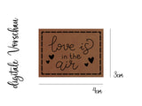 Kunstleder-Label, Lederlabel, Kunstleder-Patch, Lederpatch, 4x3cm, braun, cognac, love is in the air