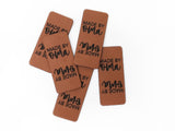 SET, Kunstlederlabel, Kunstleder Label, Knickmich, Knicklabel, PU, braun , made by Oma