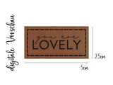 Kunstleder-Label, Lederlabel, Kunstleder-Patch, Lederpatch, 2,5x5cm, cognac, braun, you are lovely