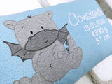Kissen, Namenskissen, personalisiert, individuell, Kinderkissen, Geschenk zur Geburt Taufe, Drache