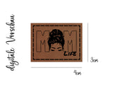 Kunstleder-Label, Lederlabel, Kunstleder-Patch, Lederpatch, 3x4cm, cognac, braun, Mama, Mom, Dud, Dutt, Momlife