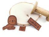 Set Kunstlederlabel, Lederlabel, PU, Kunstleder-Label, braun, Robbe, Label, weich, flexibel