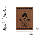 Kunstleder-Label, Lederlabel, Kunstleder-Patch, Lederpatch, 4x3cm, cognac, braun, Weihnachtswichtel, Wichtel