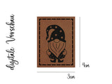 Kunstleder-Label, Lederlabel, Kunstleder-Patch, Lederpatch, cognac, braun, Wichtel, Weihnachtswichtel, Weihnachten, Winterzeit, Weihnachtszeit, Christmas