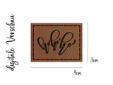 Kunstleder-Label, Lederlabel, Kunstleder-Patch, Lederpatch, 3x4cm, cognac, braun, Winter, Weihnachten, Christmas, hohoho