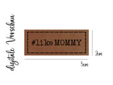 Kunstleder-Label, Lederlabel, Kunstleder-Patch, Lederpatch, 2x5cm, cognac, braun, # like Mommy