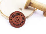 Set Kunstlederlabel, Lederlabel, PU, Kunstleder-Label, braun, Bärenkopf, Label, weich, flexibel