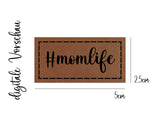 Kunstleder-Label, Lederlabel, Kunstleder-Patch, Lederpatch, cognac, braun, momlife, Mutter, Frauenkopf, Frauensilhouette, Dutt