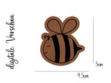 Kunstleder-Label, Lederlabel, Kunstleder-Patch, Lederpatch, 5x4cm, cognac, braun, Sonderform, Biene