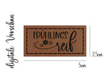  Kunstleder-Label, Lederlabel, Kunstleder-Patch, Lederpatch, 2,5x5cm, cognac, Frühlingsreif