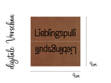 Kunstlederlabel, Kunstleder Label, Knickmich, Knicklabel, PU, braun, 4x4cm, cognac, weich, für Seitennaht, Nahtlabel, Lieblingspulli