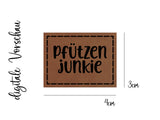 Kunstleder-Label, Lederlabel, Kunstleder-Patch, Lederpatch, 4x3cm, Pfützenjunkie