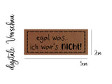 Kunstleder-Label, Lederlabel, Kunstleder-Patch, Lederpatch, 2x5cm, cognac, braun, egal was, ich wars nicht