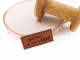 Kunstleder-Label, Lederlabel, Kunstleder-Patch, Lederpatch, 2x5cm, cognac, braun, egal was, ich wars nicht