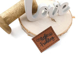 Kunstleder-Label, Lederlabel, Kunstleder-Patch, Lederpatch, 4x3cm, Frühling