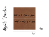 Kunstlederlabel, Kunstleder Label, Knickmich, Knicklabel, PU, braun, 4x4cm, cognac, weich, für Seitennaht, Nahtlabel, leben lieben nähen