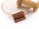 Kunstleder-Label, Lederlabel, Kunstleder-Patch, Lederpatch, 4x3cm, ist nur ne Phase