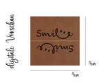 Set Kunstlederlabel, Lederlabel, PU, Kunstleder-Label, braun, Label, weich, flexibel, cool, Smiley, Smile, Checkerboard