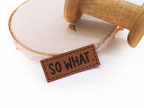 Kunstleder-Label, Lederlabel, Kunstleder-Patch, Lederpatch, 2x5cm, cognac, braun, so what