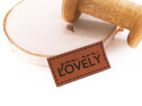 Kunstleder-Label, Lederlabel, Kunstleder-Patch, Lederpatch, 2,5x5cm, cognac, braun, you are lovely