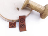 Set Kunstlederlabel, Lederlabel, PU, Kunstleder-Label, braun, Faultier, Faultierkopf, Label, weich, flexibel