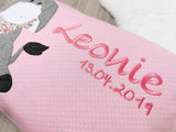 Kissen, Namenskissen, personalisiert, individuell, Kinderkissen, Geschenk zur Geburt Taufe, Esel  