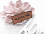 Kunstleder-Label, Lederlabel, Kunstleder-Patch, Lederpatch, 2x5cm, cognac, braun, Made by me, Handmade