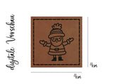 Kunstleder-Label, Lederlabel, Kunstleder-Patch, Lederpatch, 4x4cm, cognac,  Weihnachten, Nikolaus, Christmas, hohoho, Weihnachtszeit
