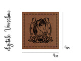 Kunstleder-Label, Lederlabel, Kunstleder-Patch, Lederpatch, cognac, braun, Pferd, Pony, Pferdeliebe, Ponyliebe, reiten, Mädchentraum