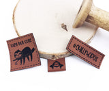 Set Kunstlederlabel, Lederlabel, PU, Kunstleder-Label, braun, Faultier, Label, weich, flexibel