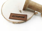 Kunstleder-Label, Lederlabel, Kunstleder-Patch, Lederpatch, 2x5cm, cognac, braun, Weltraumtour, Weltall