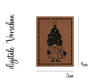 Kunstleder-Label, Lederlabel, Kunstleder-Patch, Lederpatch, cognac, braun, Wichtel, Weihnachtswichtel, Weihnachten, Winterzeit, Weihnachtszeit, Christmas