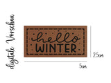  Kunstleder-Label, Lederlabel, Kunstleder-Patch, Lederpatch, 2,5x5cm, cognac, hello Winter