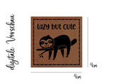 Set Kunstlederlabel, Lederlabel, PU, Kunstleder-Label, braun, Faultier, Label, weich, flexibel