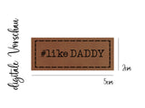 Kunstleder-Label, Lederlabel, Kunstleder-Patch, Lederpatch, 2x5cm, cognac, braun, # like Daddy