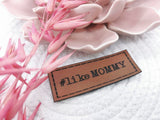 Kunstleder-Label, Lederlabel, Kunstleder-Patch, Lederpatch, 2x5cm, cognac, braun, # like Mommy